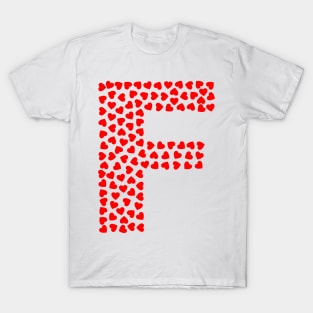 Letter F Heart Shape Initial T-Shirt